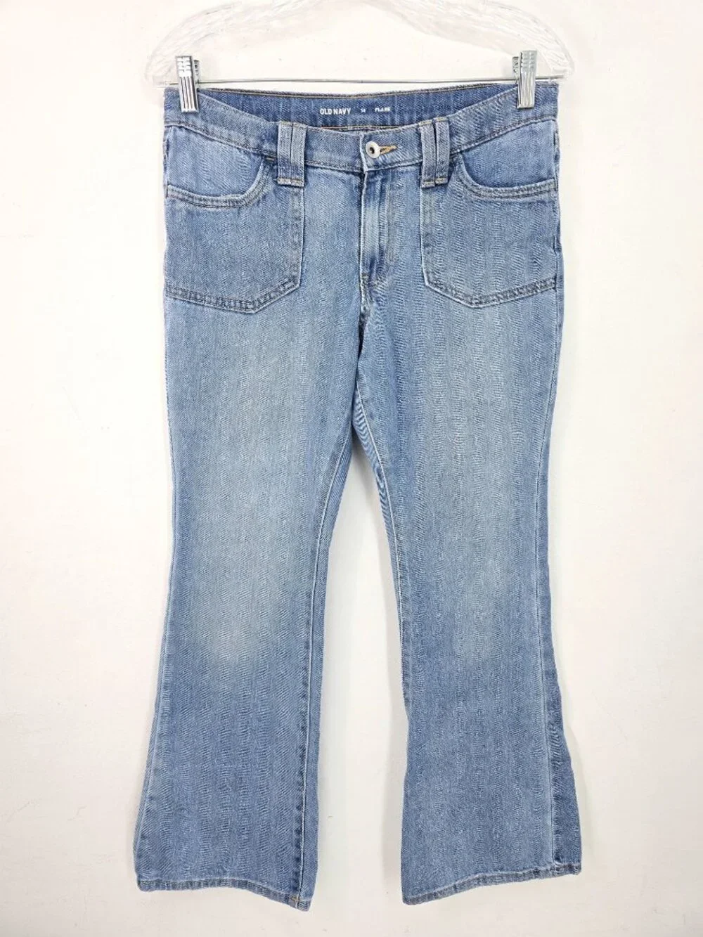 Old Navy Light Wash Flap POckets Denim Flared JEans Girls Size 14